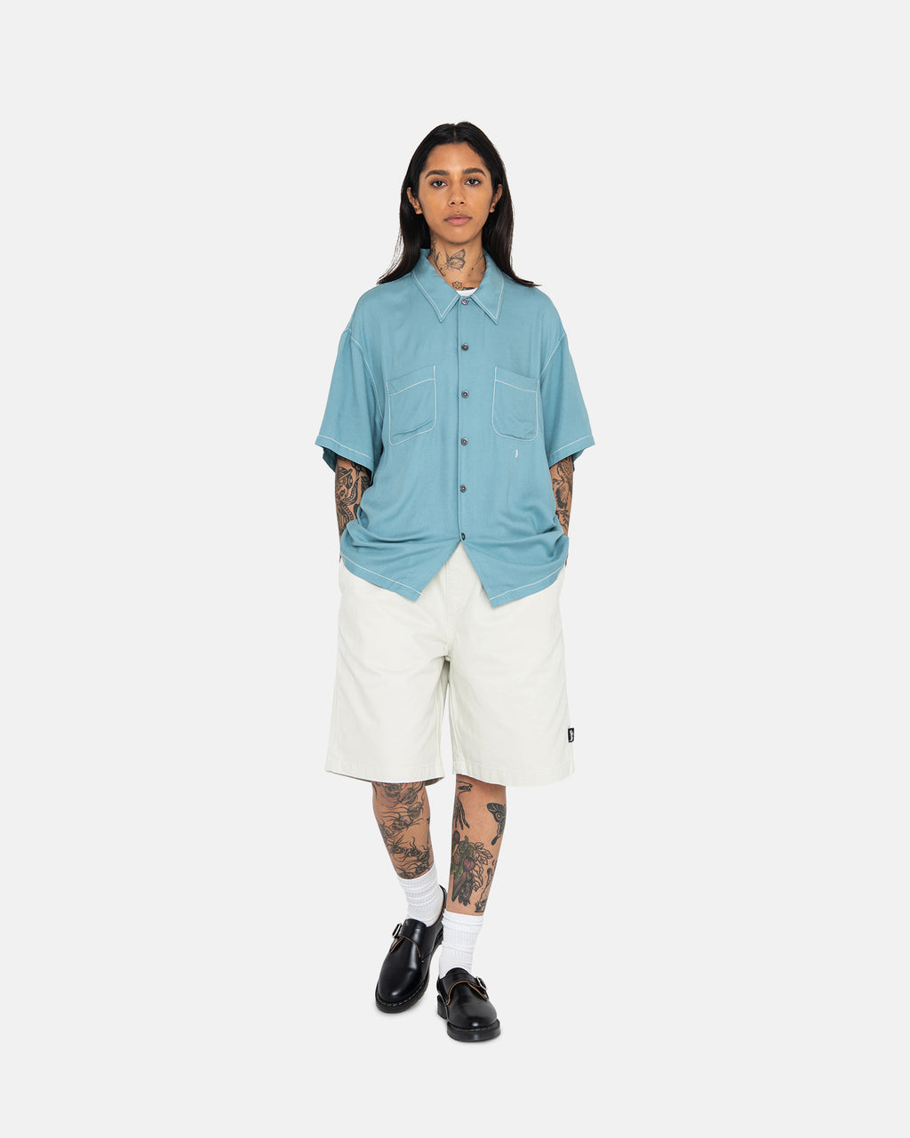 Shorts Stussy Brushed Beach Bleu | VZBM-94961980