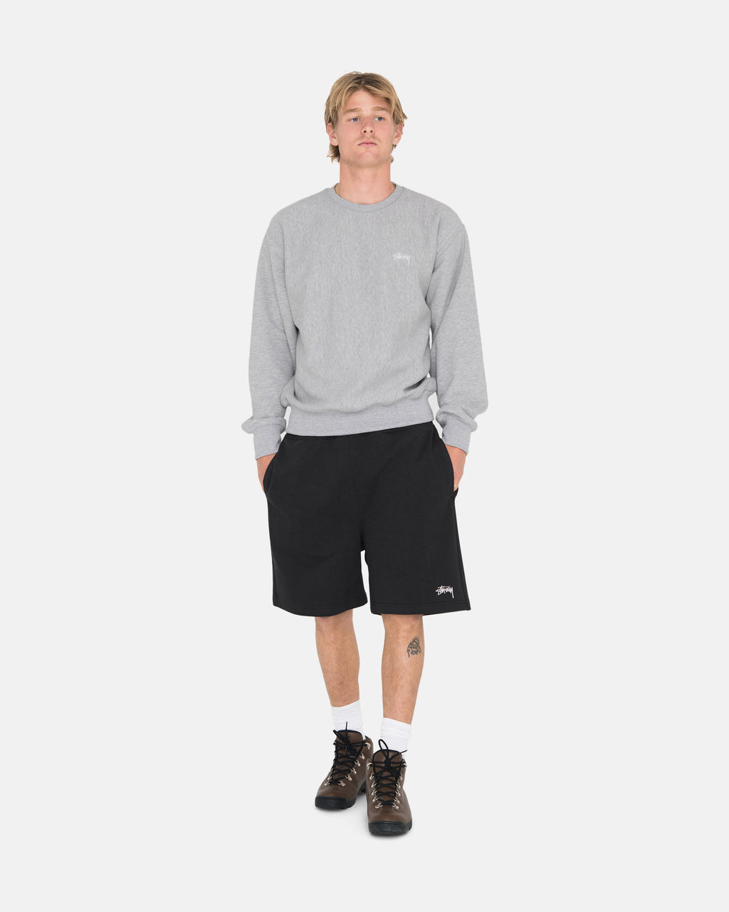 Shorts Stussy Overdyed Stock Logo Sweat Bleu Marine | JFKP-93355168