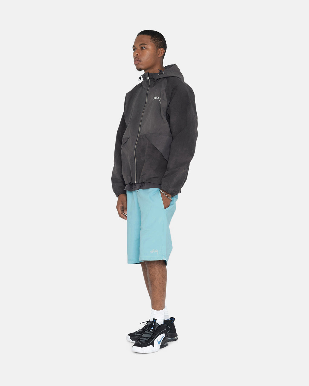 Shorts Stussy Pigment Dyed Fleece Bleu | NZZO-35287017