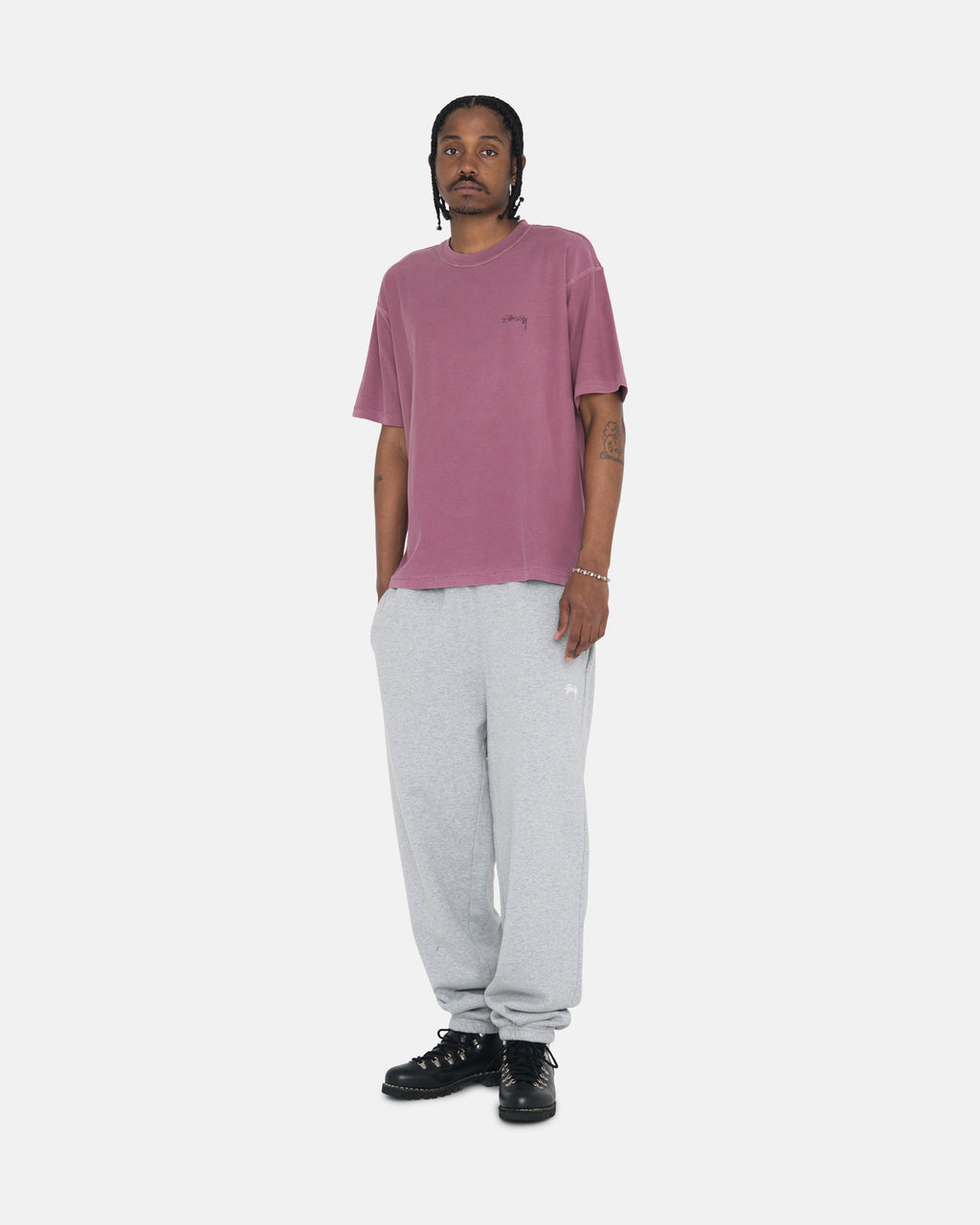 Pantalon Stussy Pigment Dyed Fleece Noir | JQGY-87579535