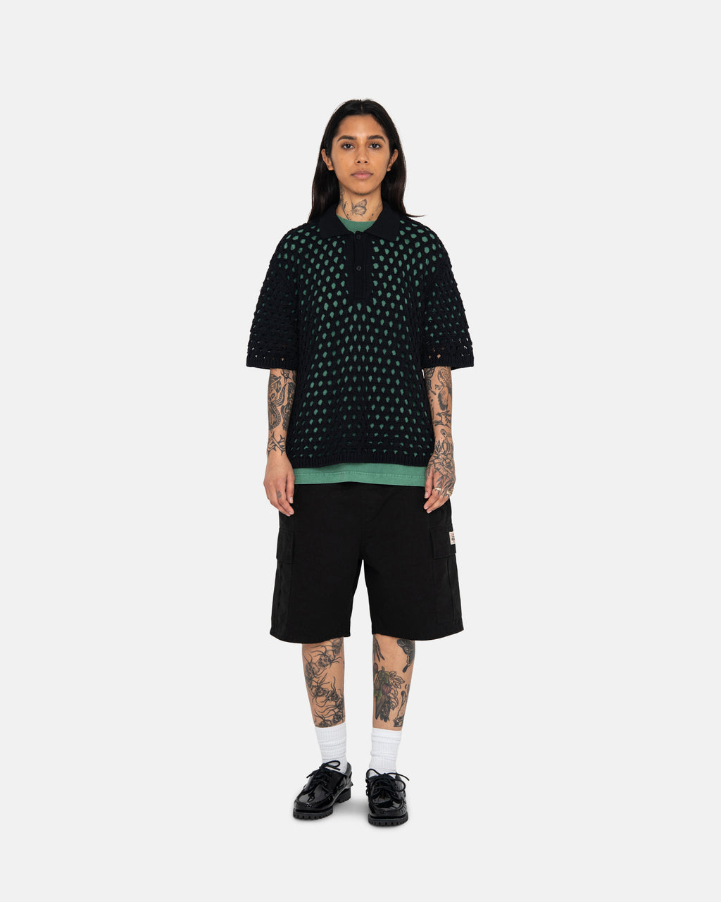 Chandails Stussy Big Mesh Polo Vert Clair | LSRG-00929494