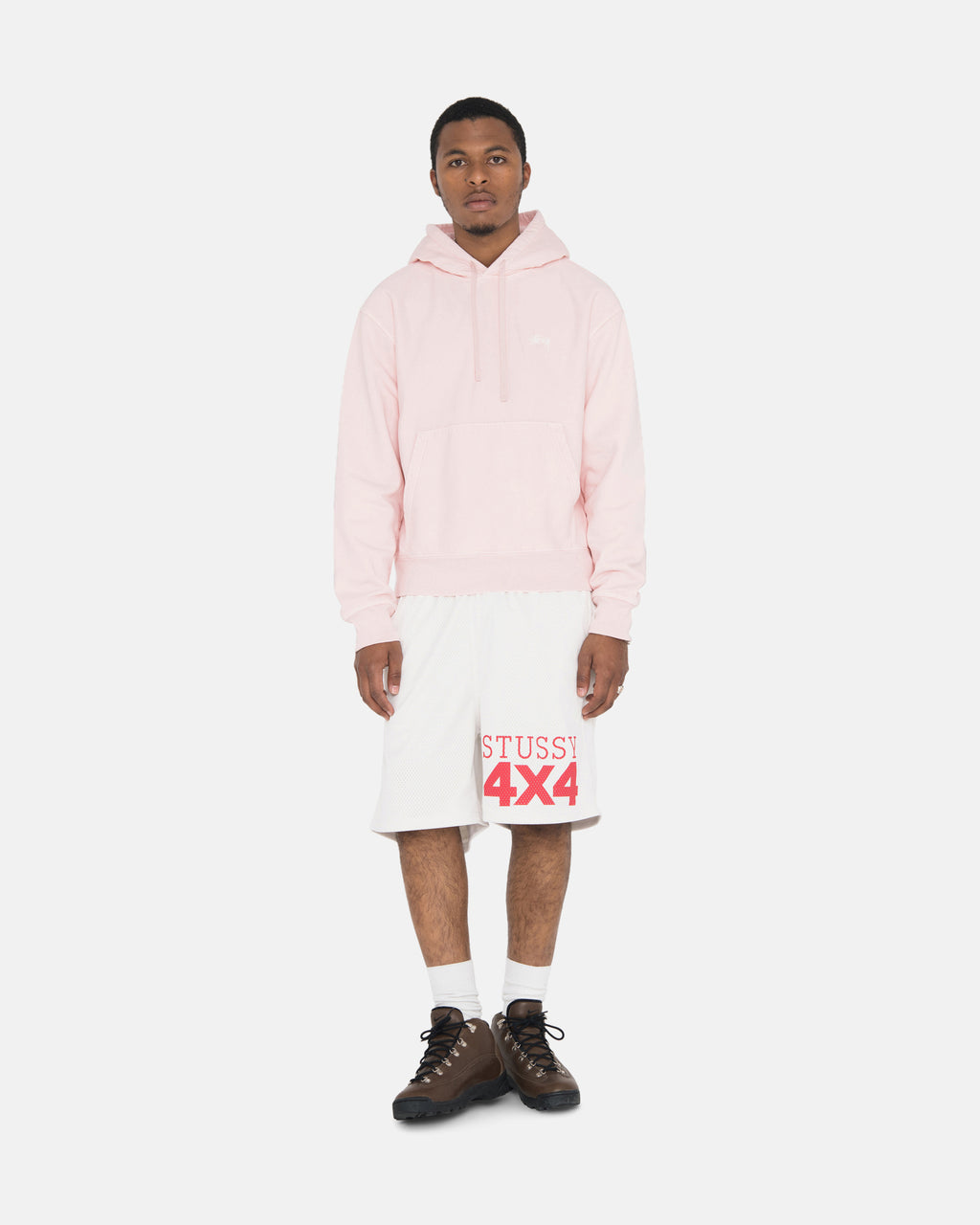 Sweat à Capuche Stussy Stock Logo Zip Rose | TLKW-50862735