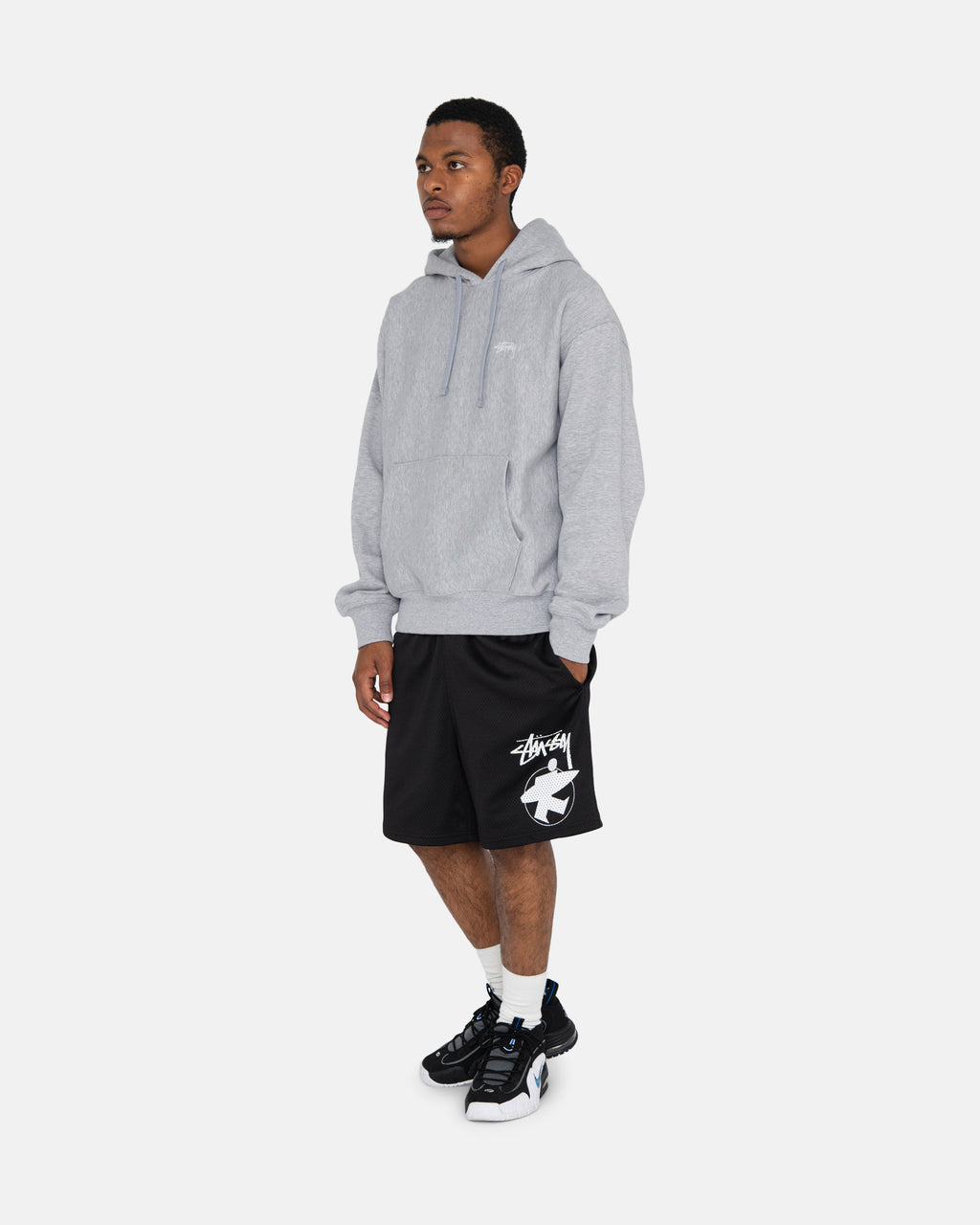 Sweat à Capuche Stussy Stock Logo Zip Grise | FTBX-94846088