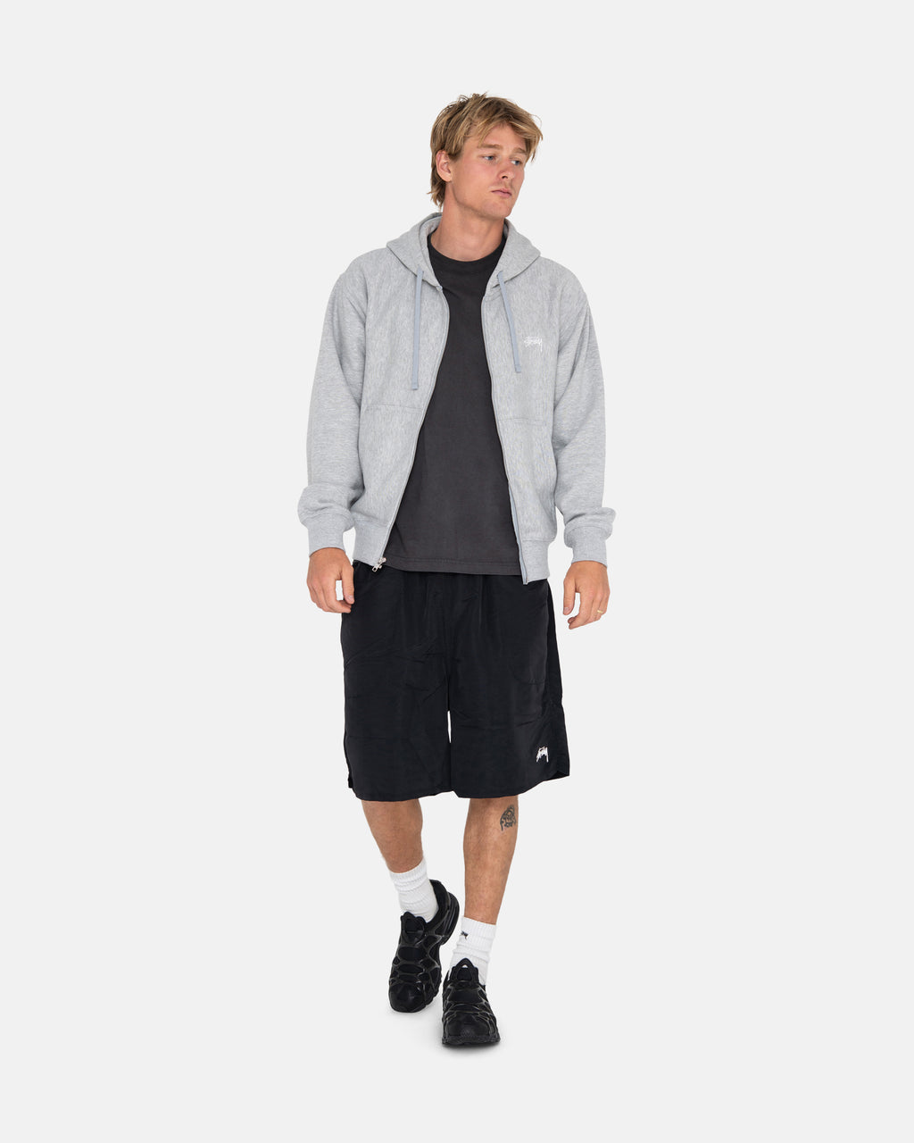 Shorts Stussy Stock Logo Sweat Grise | RNEC-25636488