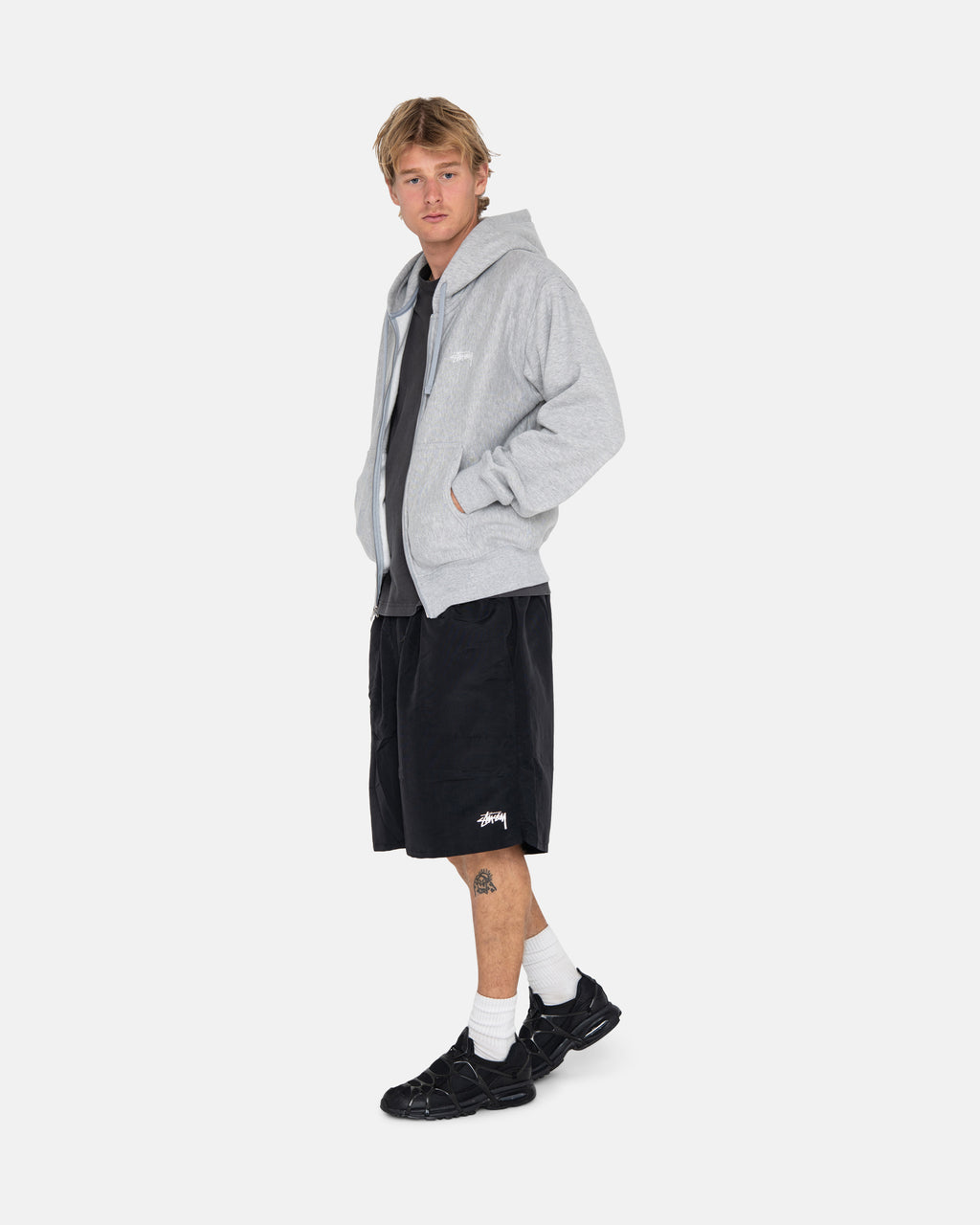 Shorts Stussy Stock Logo Sweat Grise | RNEC-25636488