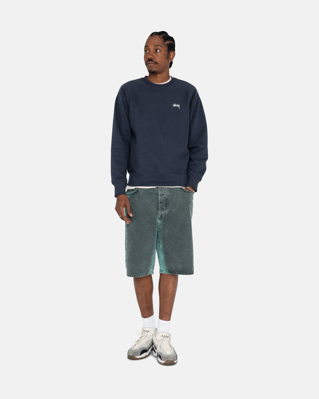 Sweat à Capuche Stussy Overdyed Stock Logo Bleu Marine | WOCZ-14758289