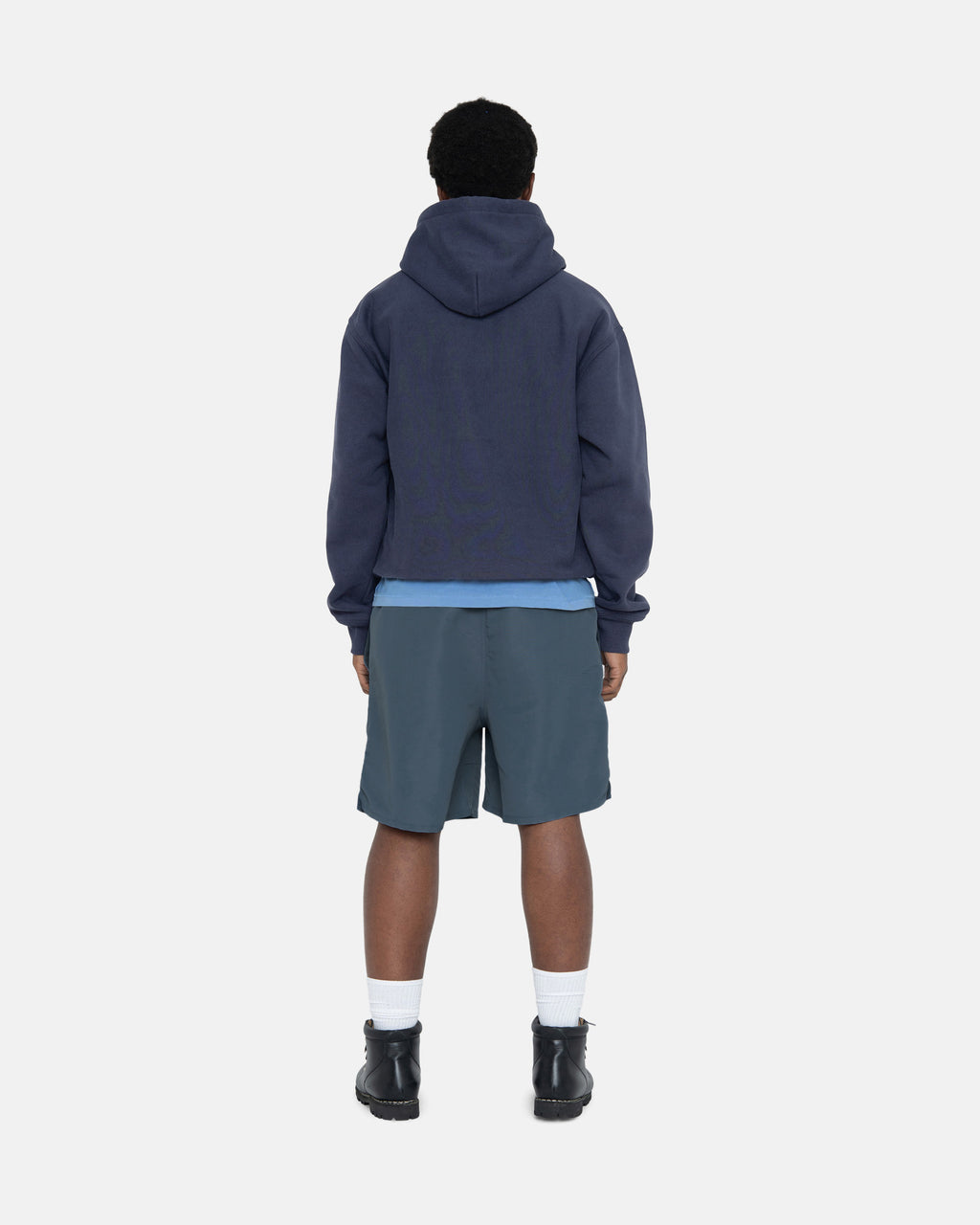 Sweat à Capuche Stussy Stock Logo Zip Bleu Marine | SCNA-81786467