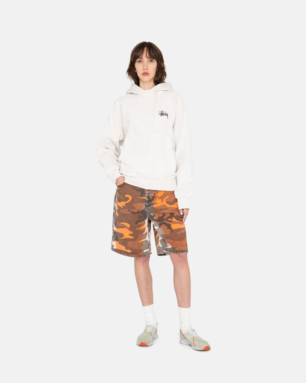 Sweat à Capuche Stussy Basic Pigment Dyed Artichoke | UQUG-06228011