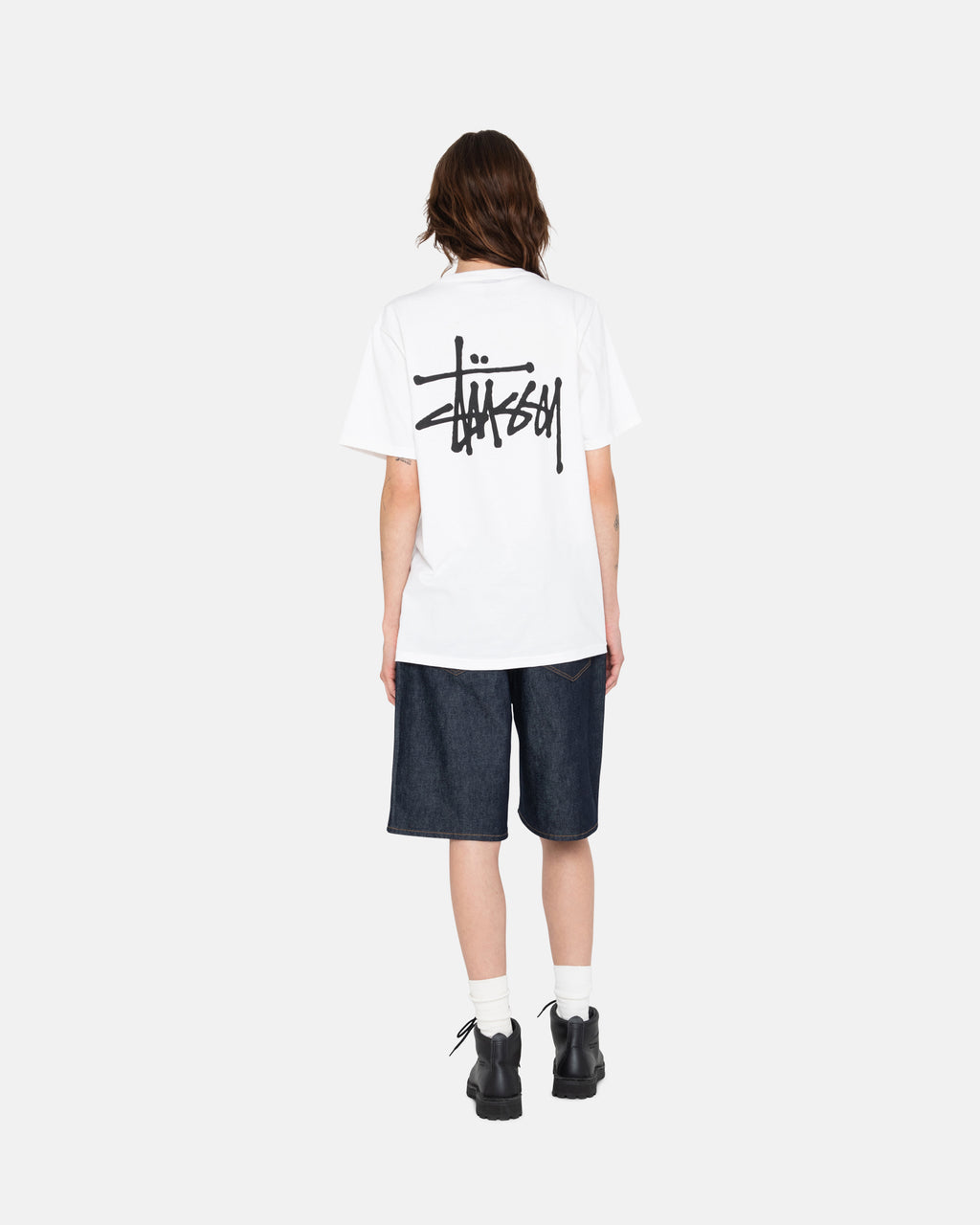 T Shirt Running Stussy Basic Stüssy Bleu Marine | ROID-04524797