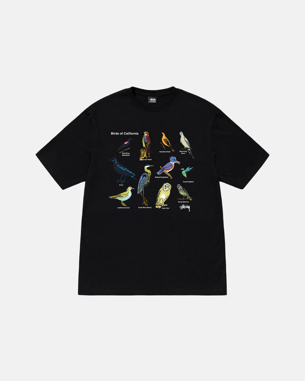 T Shirt Running Stussy California Birds Blanche | JWCA-58084015