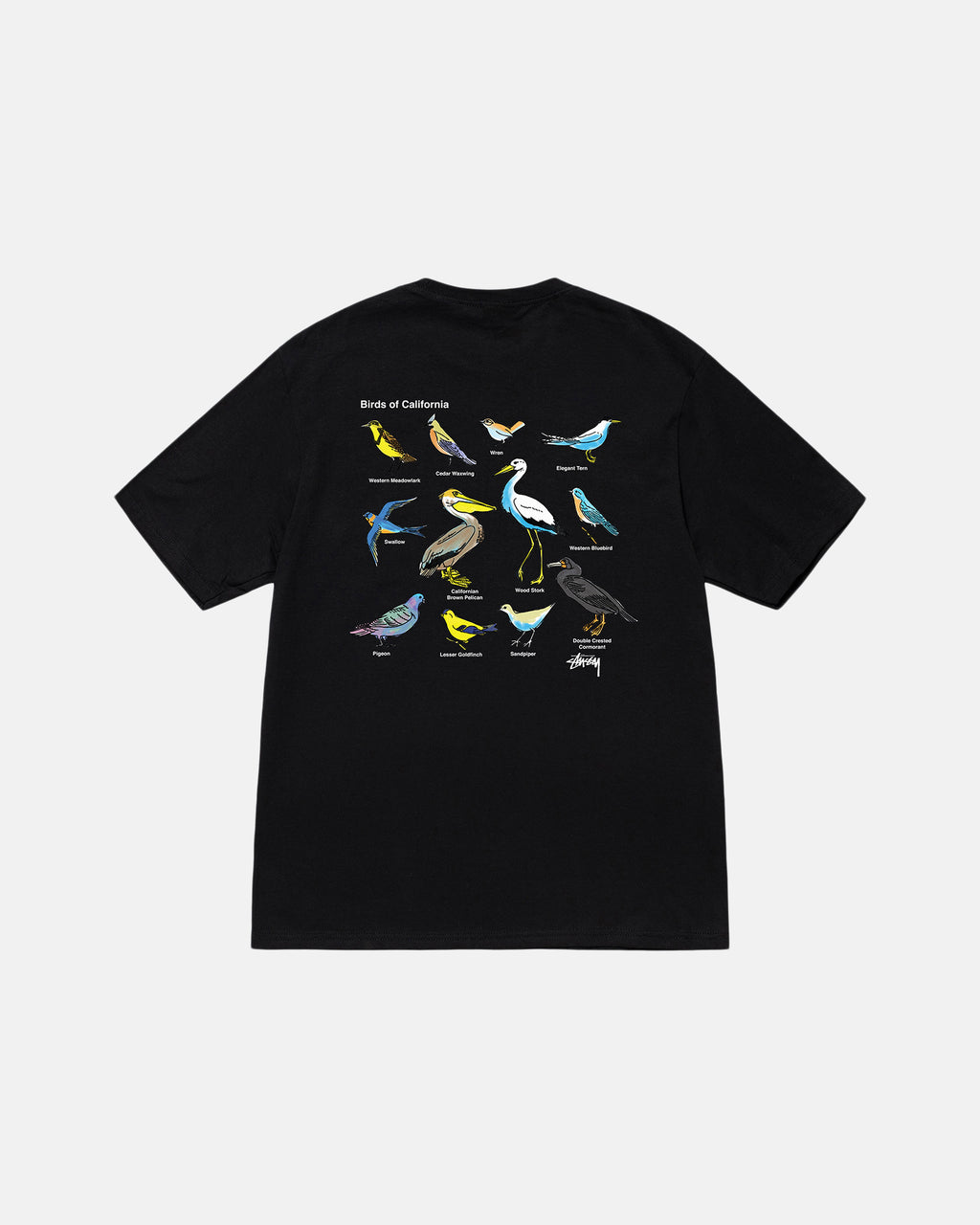 T Shirt Running Stussy California Birds Blanche | JWCA-58084015