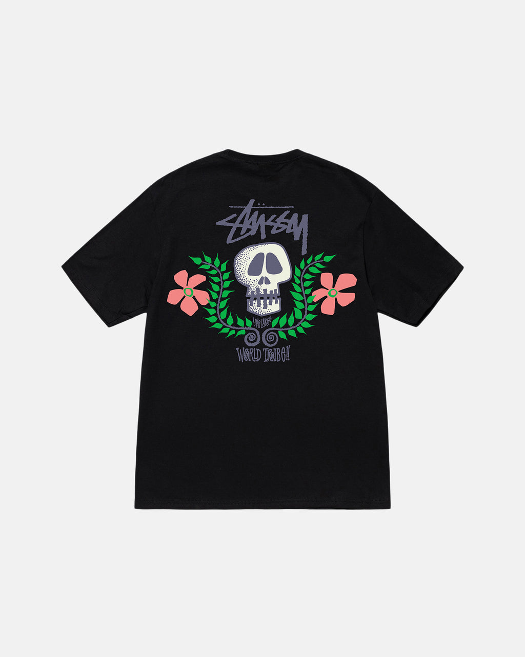 T Shirt Running Stussy Skull Crest Blanche | BEMJ-25089128