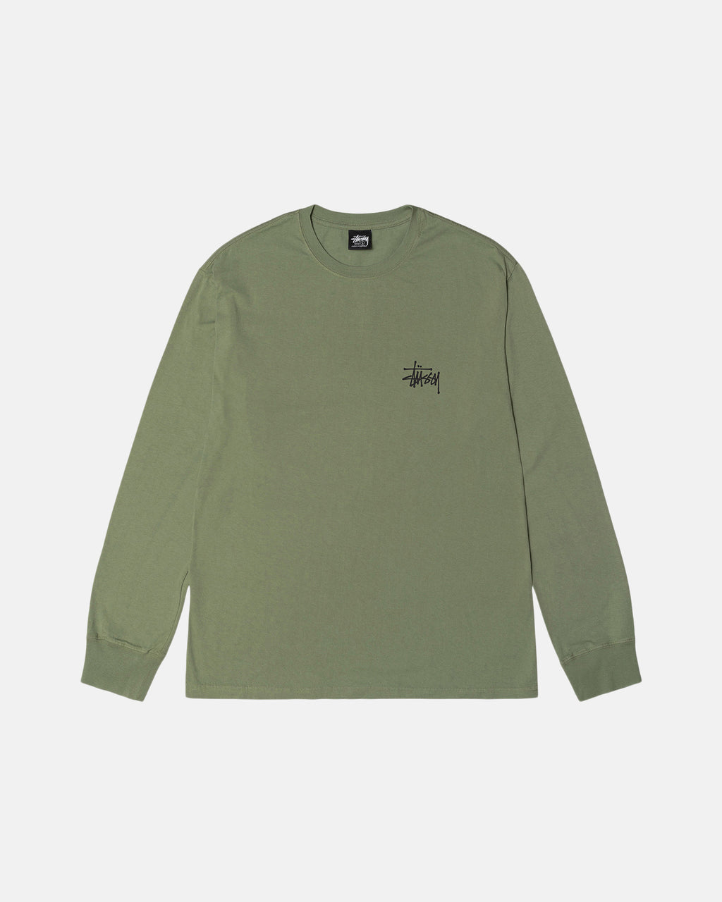 T Shirt Running Stussy Basic Pigment Dyed Ls Rose | MHKM-02459503