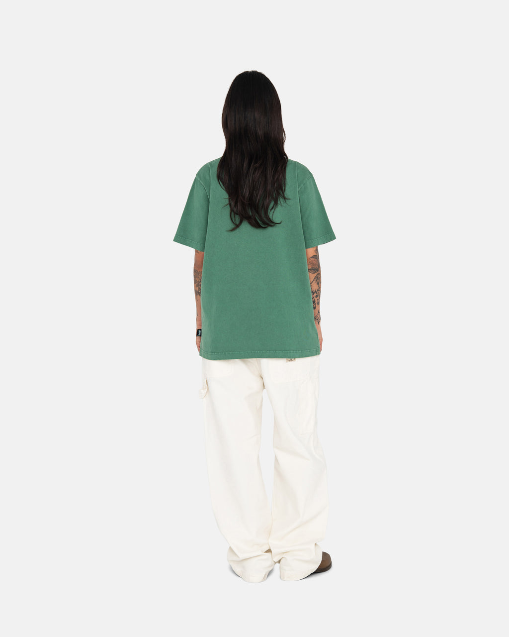 T Shirt Running Stussy Heavyweight Pigment Dyed Crew Vert | YPPP-57029434