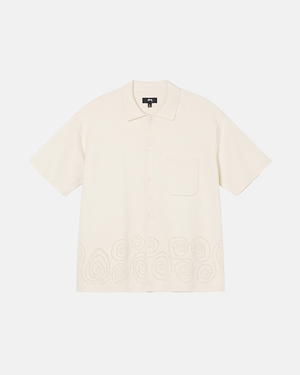 Chandails Stussy Big Mesh Polo Blanche | RWDT-34769273