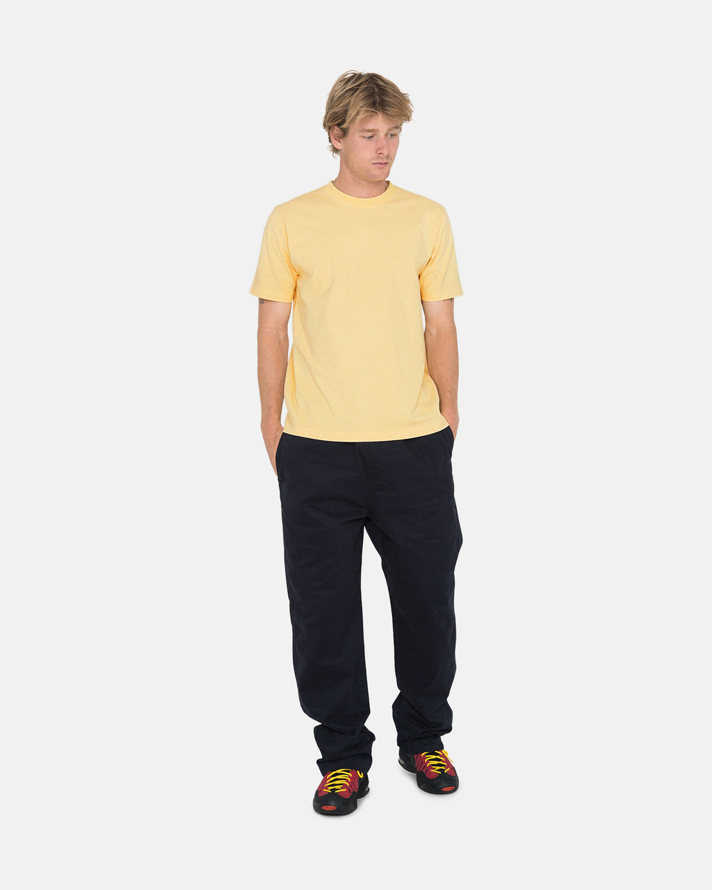 Chemises Stussy Heavyweight Pigment Dyed Crew Jaune | JZZY-36137019