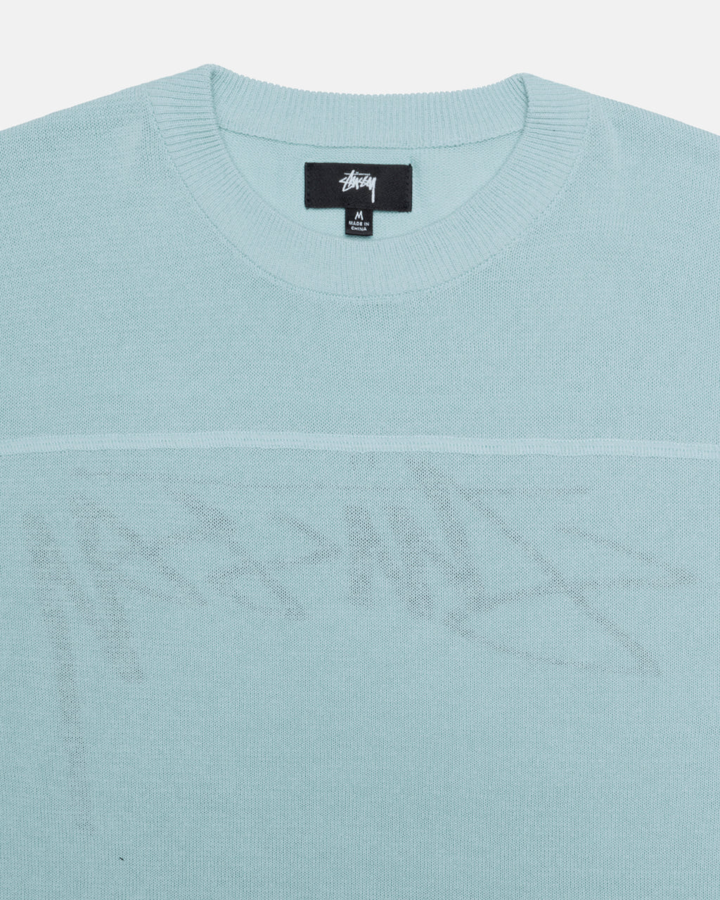 Chemises Stussy Coton Mesh Ls Crew Bleu | JAMJ-19552334