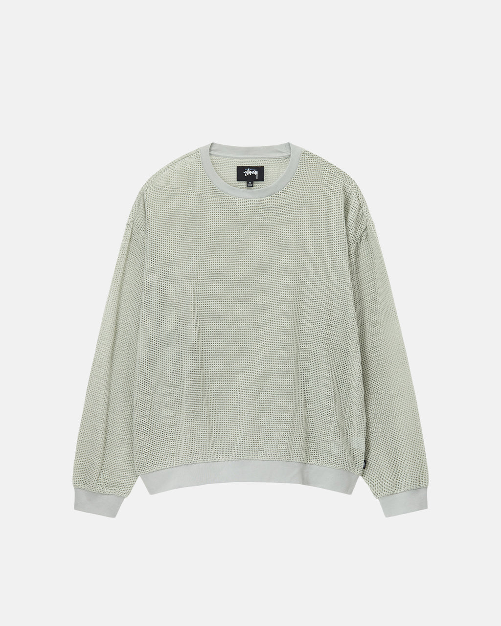 Chemises Stussy Coton Mesh Ls Crew Vert Olive | HJBV-07978215