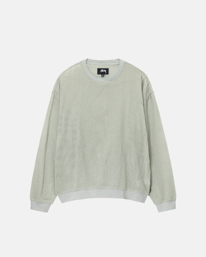 Chemises Stussy Coton Mesh Ls Crew Vert Olive | HJBV-07978215