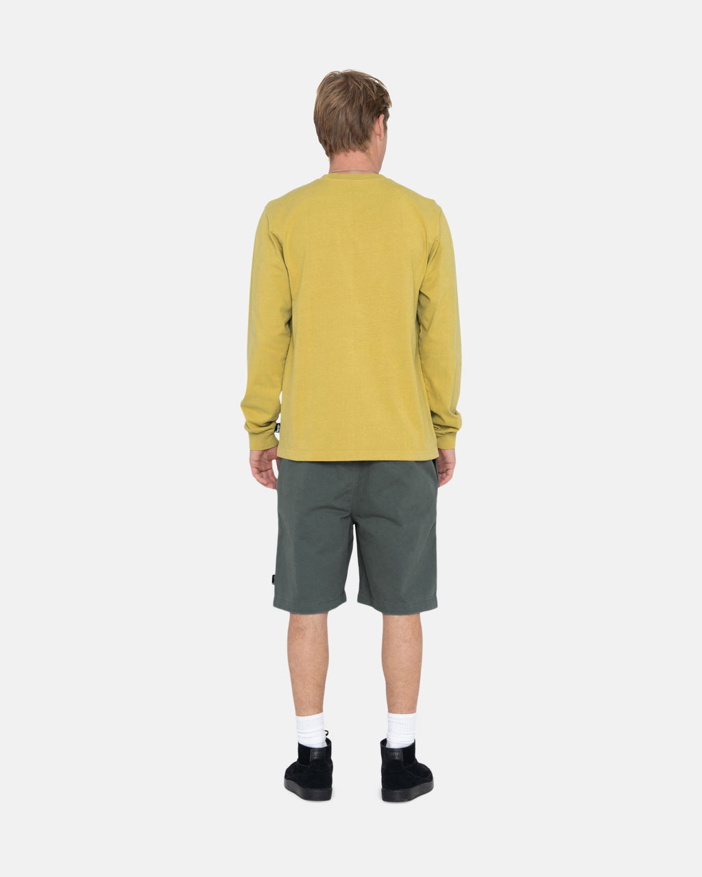 Chemises Stussy Heavyweight Pigment Dyed Ls Crew Jaune | KVCD-33402790